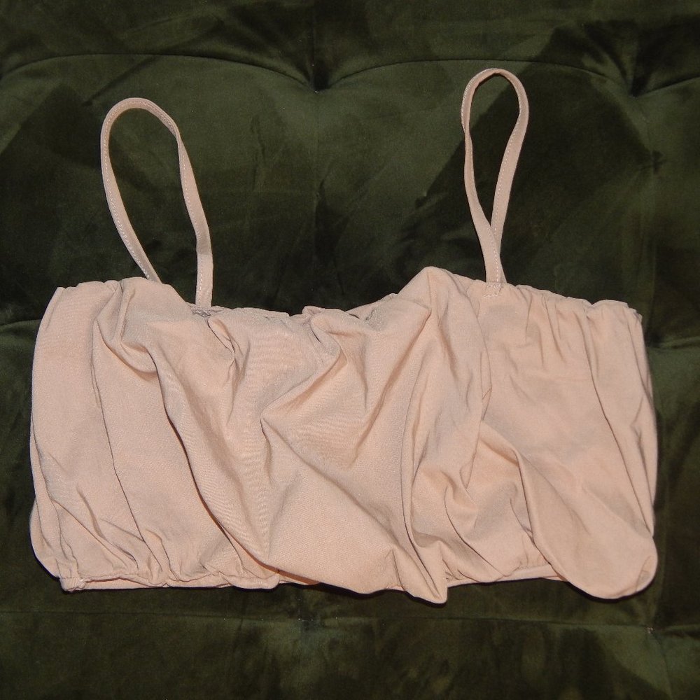 Tan Bubble Crop Top